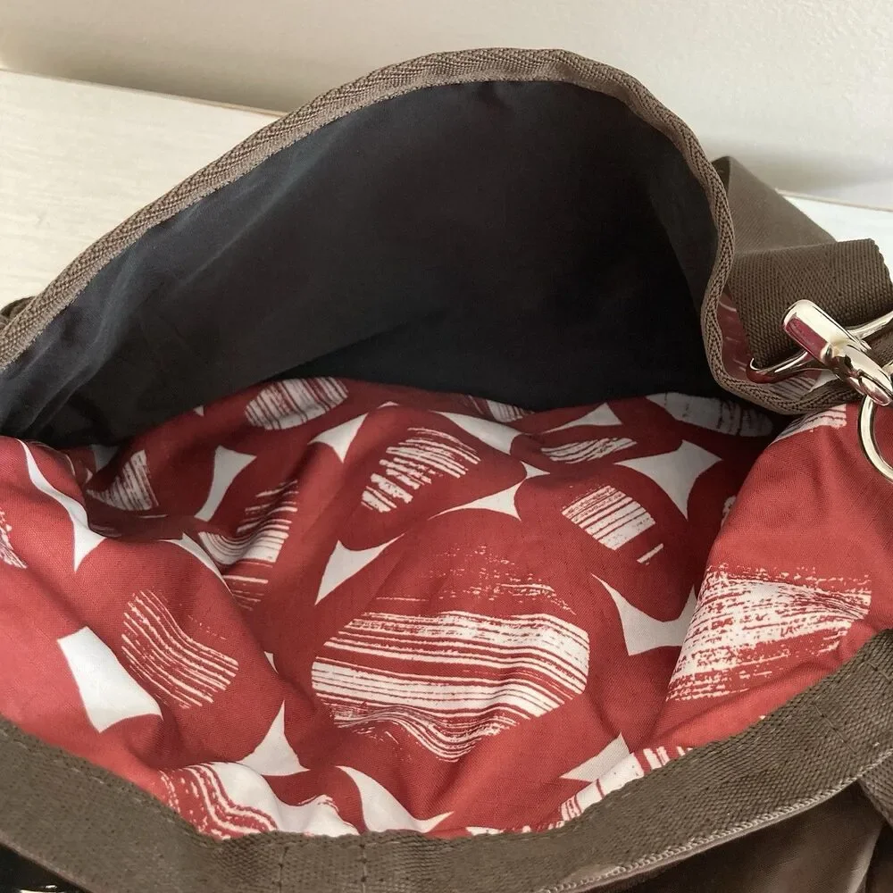LeSportsac Liz Baby Diaper Bag Tote Large Pockets Rust Brown Utility Carry All